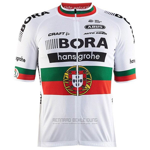 2017 Fahrradbekleidung Bora Champion Portogallo Trikot Kurzarm und Tragerhose